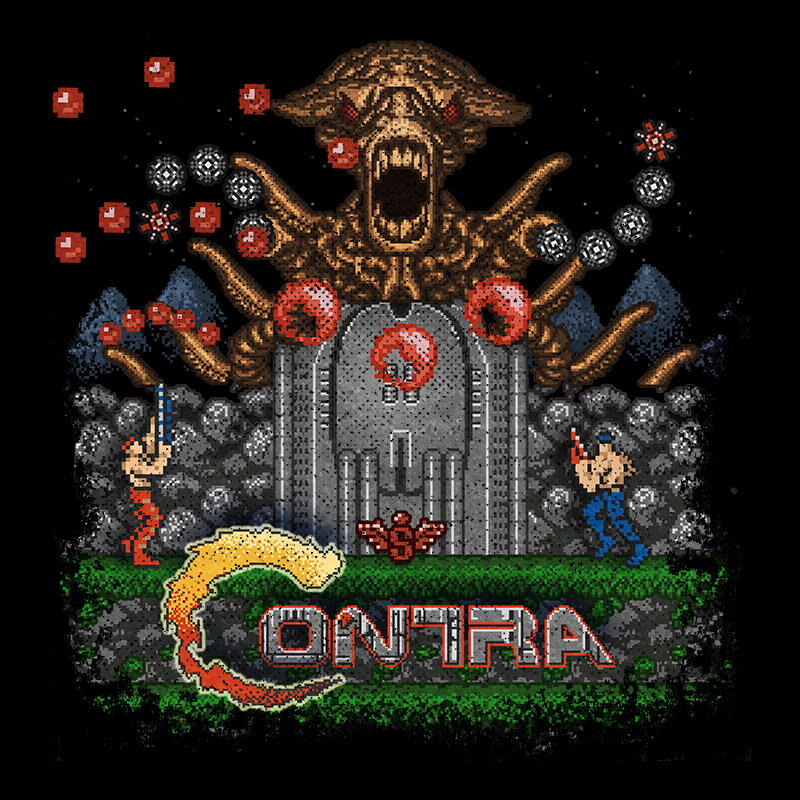 Contra - PixelRetro Video Game T-shirts - Konami