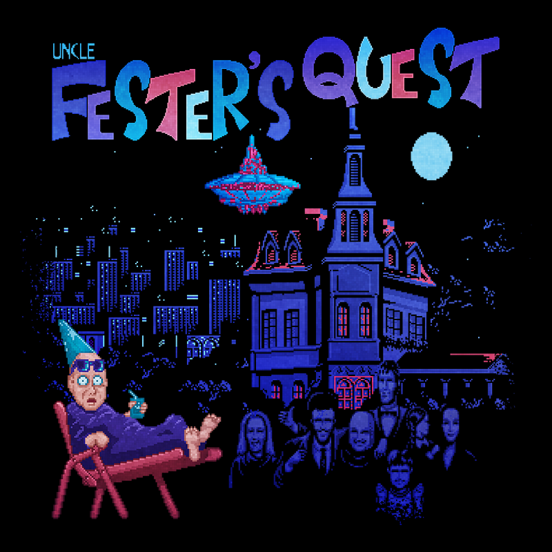 Festers Quest PixelRetro Video Game T shirts NES Adams Family