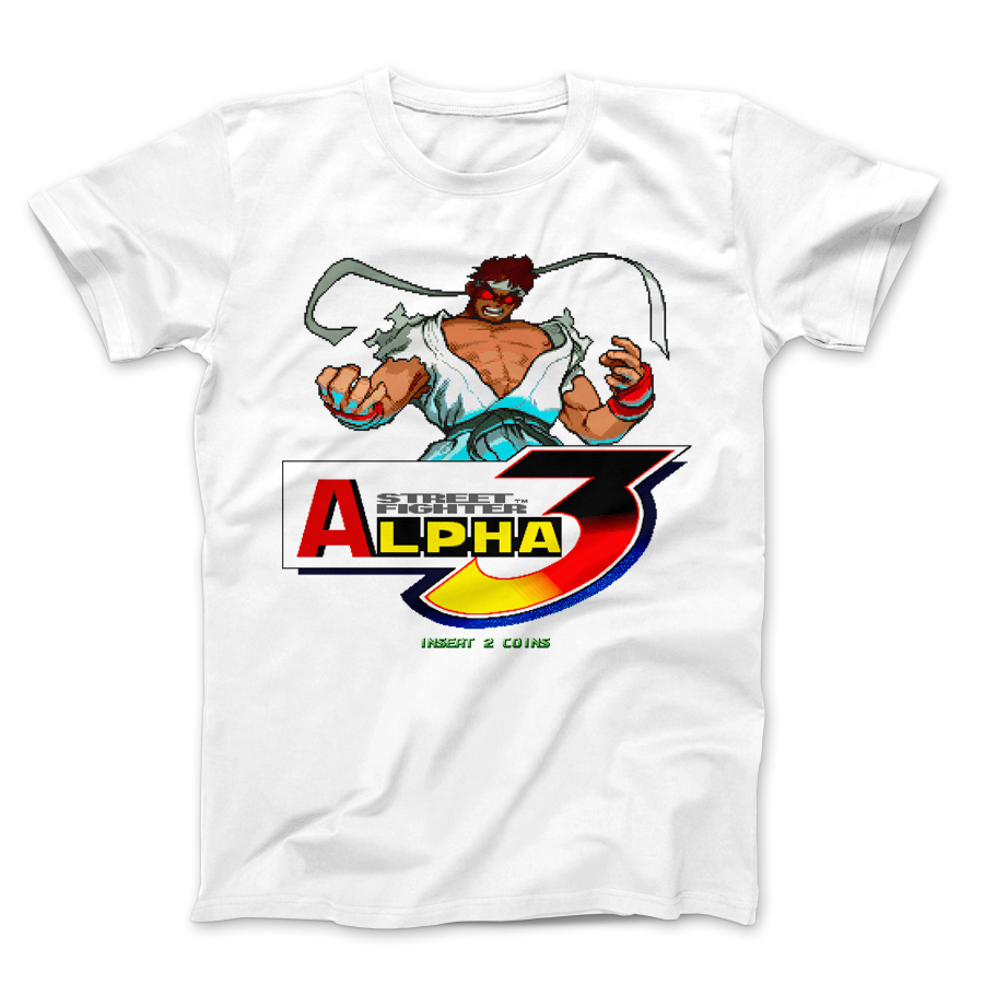SF Alpha 3 Evil Ryu - PixelRetro Video Game T-Shirt - Street Fighter