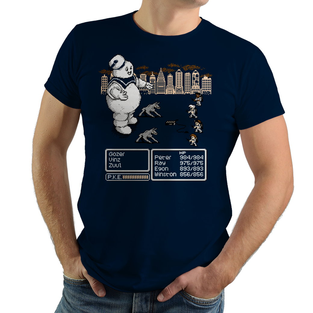 8-Bit Ghostbusters - PixelRetro Video Game T-shirts - NES - Nintendo