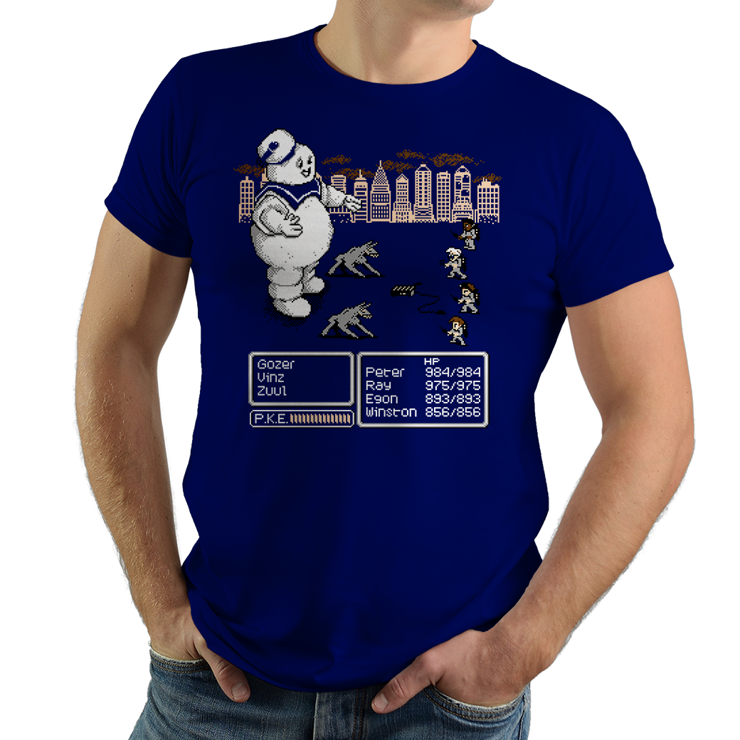 8-Bit Ghostbusters - PixelRetro Video Game T-shirts - NES - Nintendo