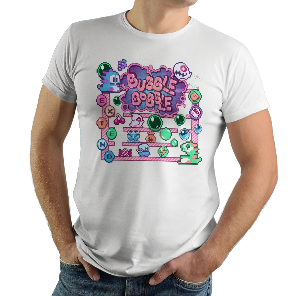 Bubble Bobble - PixelRetro Video Game T-shirts - Nintendo - NES