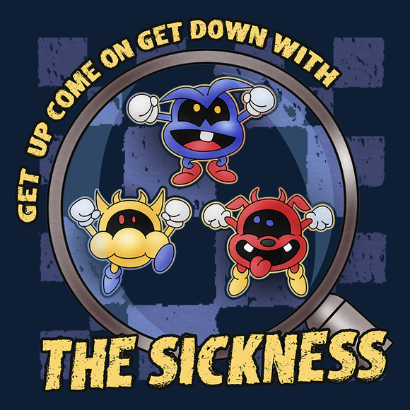 The Sickness - Retro and Pixel Video Game T-shirts - NES, Nintendo, Nintendo Shirts, Pixel, 8-Bit, 80s, 1980s, 1990, Dr. Mario, Doctor, Virus, Medicine, Sick, Puzzle Action, The Sickness, Music, Quote, Smash, Capsule, Disturbed, LikeLikes, Videogame, Games, Gamer, Best, Women, Men, T-Shirt, Tee, Slim Fit, Tank Top, Long Sleeve