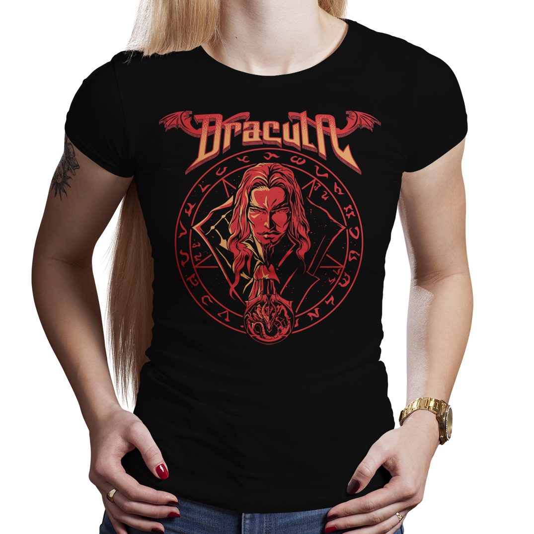 Dracula - PixelRetro Video Game T-shirt - Castlevania - Vampire Killer