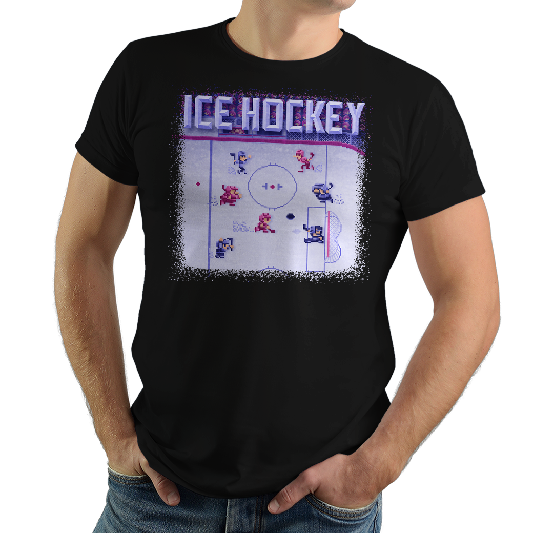 Ice Hockey - PixelRetro Video Game T-shirts - Nes - Nintendo