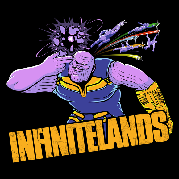 Infinitelands - Video Game Pixel T-Shirts & Retro Gaming Tees! - Claptrap, Borderlands, Psycho, Bandit, Crazy, Gun, Finger Gun, Badass, Mashup, Space, Sci-Fi, Science Fiction, Comic, Superhero, Titan, Space, Infinity, Gems, Stones, Gauntlet, Infinite, Men, Women, Kids, Clothes, Tees