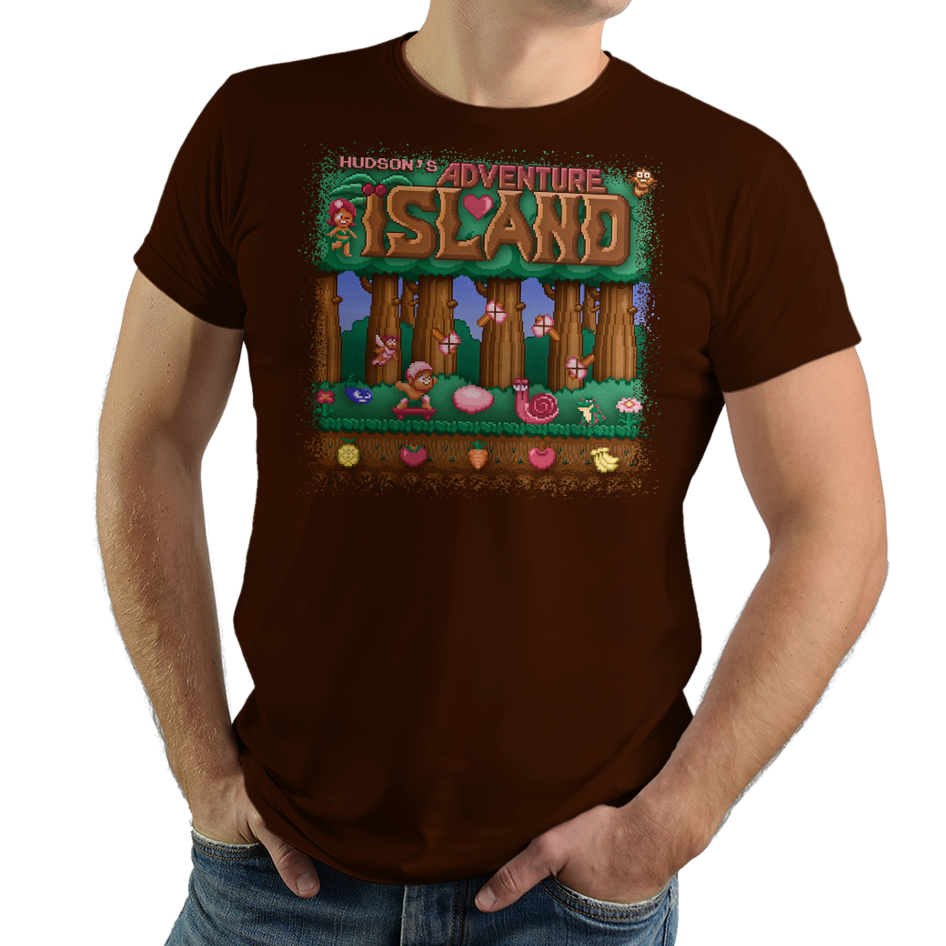 Island Adventure - PixelRetro Video Game T-shirts - NES - Higgins