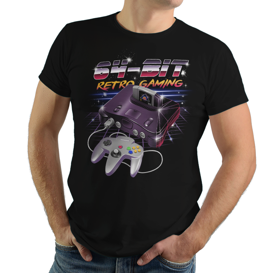 64-Bit Retro Gaming - PixelRetro Video Game T-shirts - Nintendo 64