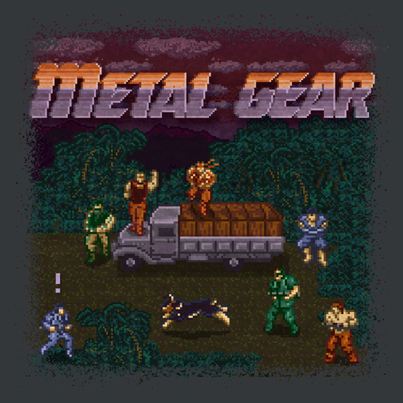 Metal Gear PixelRetro Video Game T shirts Solid Snake
