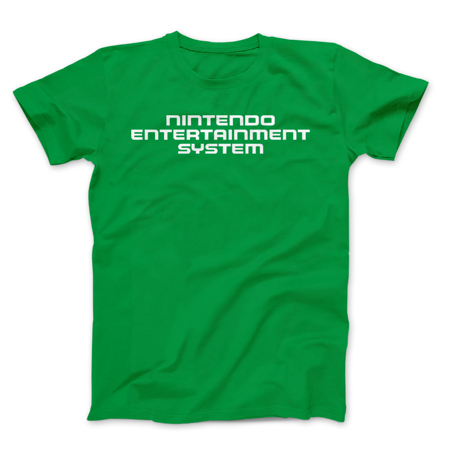 NES Text White on Green - PixelRetro Video Game T-shirts - NES