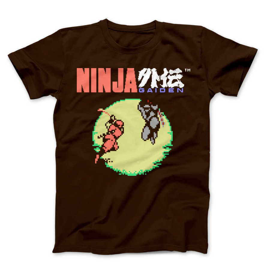 ニャオザネ Ninja Gaiden the Duel - PixelRetro Video Game T-shirt - NES - Ryu