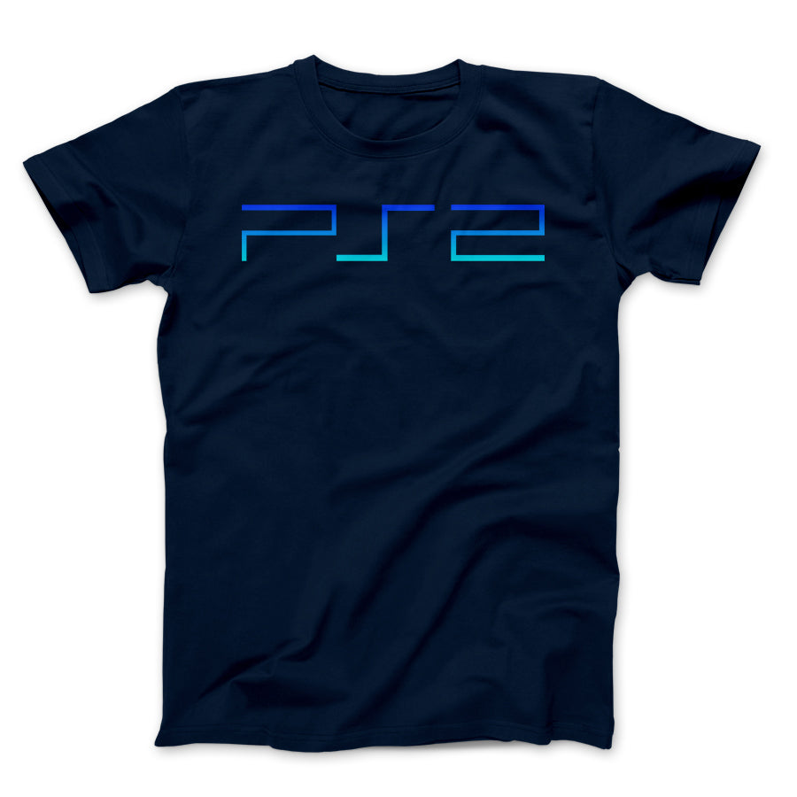 PS2 Logo Text on White - PixelRetro Video Game T-shirts - PS2