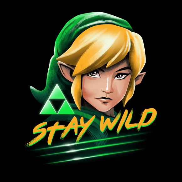 Stay Wild - Retro and Pixel Video Game T-shirts - Zelda, Legend of Zelda, TLOZ, Ganon, Hyrule, Princess Zelda, A Link to the Past, Ocarina of Time, The Wind Waker, Twilight Princess, Skyward Sword, BOTW, Breath of the Wild, SNES, NES, Nintendo, Switch, N64, Nintendo 64, Wild, Triforce, Retro Wave, Nerd, Gamer, Geek,