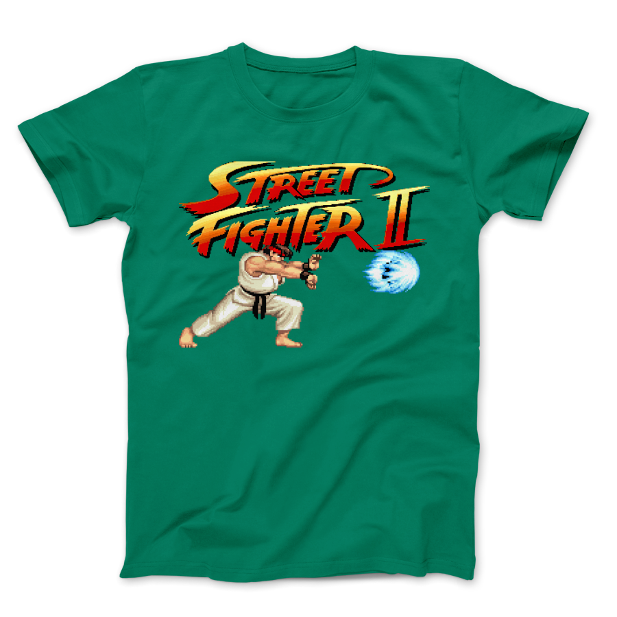 日本最大の SFII Hadouken Ryu - Street - T-Shirt Game Video PixelRetro 応援グッズ