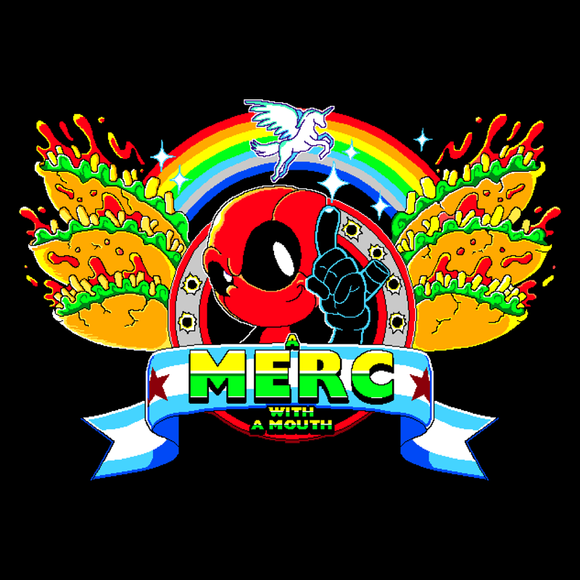 The Merc - Retro and Pixel Video Game T-shirts -  Tank, Long Sleeved, Fit, Gamer, Mash Up, Spyro, Cute, Adorable, PS1, 16-Bit, Mashup, Pixel, Retro, 90s, 1990s, Chimichanga, Taco, Superhero, Comic, Comic Book, Unicorn, Rainbow, Film, Movie, Pixel, Start Screen, Men, Women, Kids, Tees, Clothes